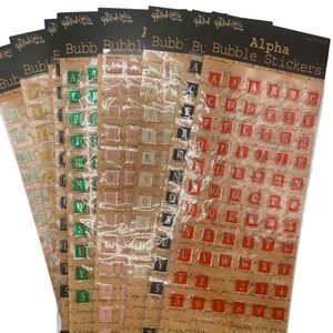 The Philadelphia Group Alpha Bubble Stickers 8 Sheets Multi Color Vintage Script